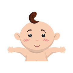 Cute baby cartoon icon vector illustration graphic design