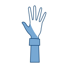 cartoon one hand palm shows five fingers vector illustration