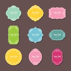 Set of labels with flat design style