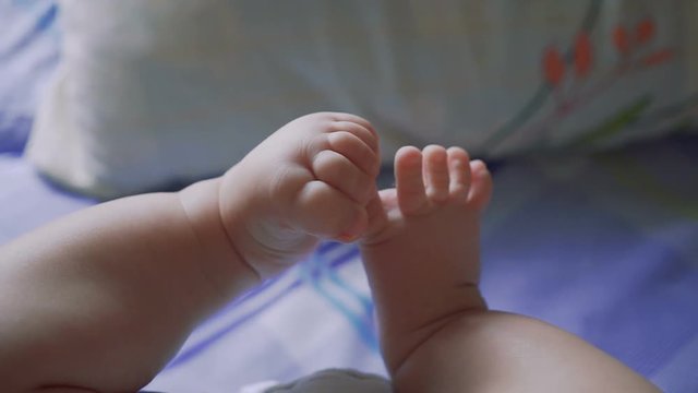 legs newborn. baby feet