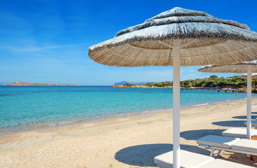 romazzino beach in the emerald coast of Sardinia
