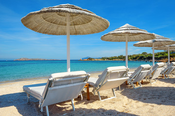 romazzino beach in the emerald coast of Sardinia