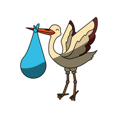 Stork bird cartoon icon vector illustration graphic design