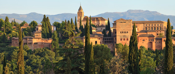 L'Alhambra vu de  Albaicín,   Grenade, Andalousie - obrazy, fototapety, plakaty