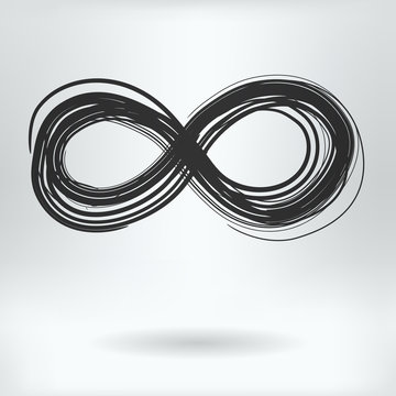 Cartoon Symbol of Infinity  - Mathematical Infinity Concept -  Drawing Sketch Vector Illustration  