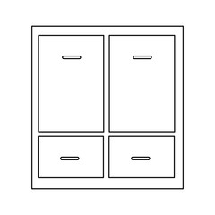 cabinet drawers symbol office furniture vector illustration