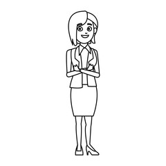 business woman manager standing gesture vector illustration