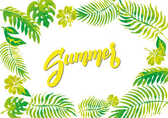 Fresh and green summer. Illustration of leaves