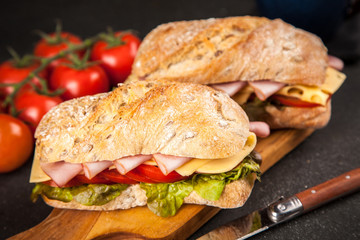 Delicious ciabatta sandwich