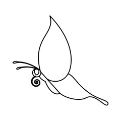 Beautiful Butterfly silhouette icon vector illustration graphic design