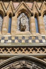 Architectural details of the Ethebert Gate leading to the Norwich Cathedral, Norfolk, UK