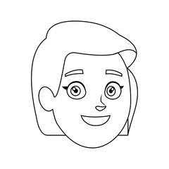 woman cartoon young portrait character female vector illustration