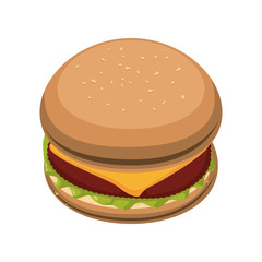 Hamburger fast food icon vector ilustration graphic