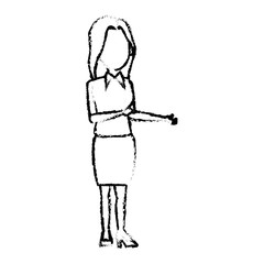 business woman manager standing gesture vector illustration