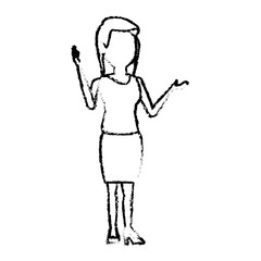 business woman manager standing gesture vector illustration