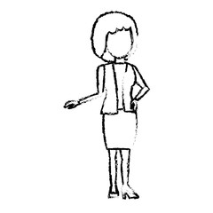 business woman manager standing gesture vector illustration
