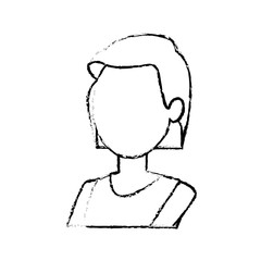 woman cartoon young portrait character female vector illustration