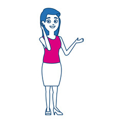business woman manager standing gesture vector illustration