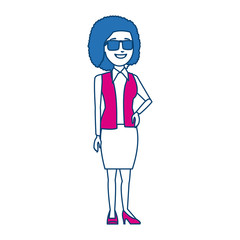 business woman manager standing gesture vector illustration