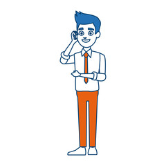 Obraz na płótnie Canvas young businessman standing tie and shirt vector illustration