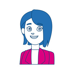 woman cartoon young portrait character female vector illustration