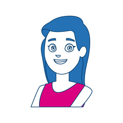 woman cartoon young portrait character female vector illustration