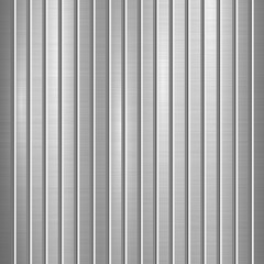 Metal technology background with polished, brushed texture, chrome, silver, steel, aluminum and vertical bevels for design concepts, web, prints, wallpapers, interfaces. Vector illustration.