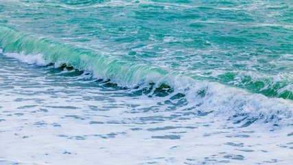 Blue sea with waves. Waves in ocean Splashing Waves
