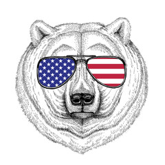 Polar bear Hand drawn illustration for tattoo, t-shirt, emblem, 