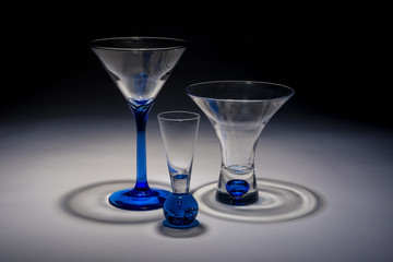 set of drinking glasses in the studio