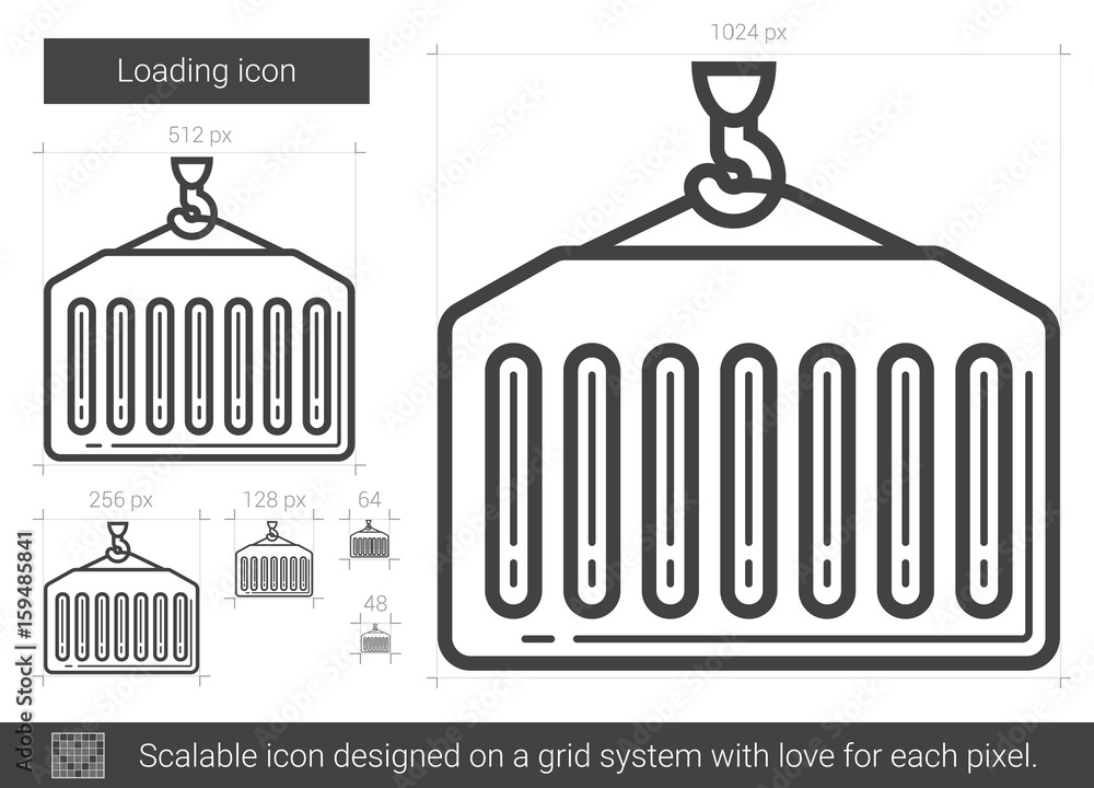 Wall mural loading line icon.