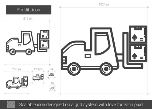 Forklift line icon.