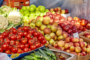 Fresh and organic vegetables at farmers market