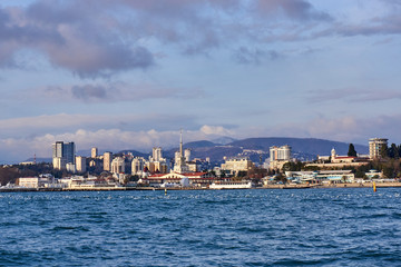 View of seaport in Sochi. RUSSIA