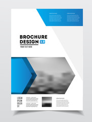 Business Brochure design. Annual report vector illustration template. Flyer corporate cover. Business presentation with photo and geometric graphic elements.