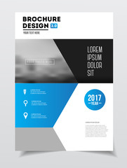 Business Brochure design. Annual report vector illustration template. Flyer corporate cover. Business presentation with photo and geometric graphic elements.
