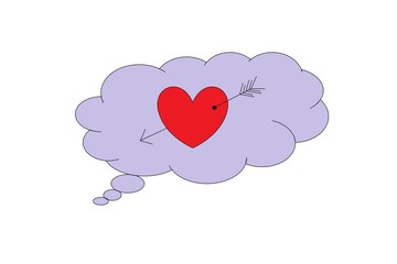 Gedankenblase mit Herz