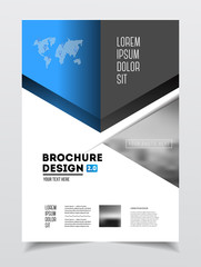 Business Brochure design. Annual report vector illustration template. Flyer corporate cover. Business presentation with photo and geometric graphic elements.