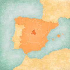 Map of Iberian Peninsula - Madrid