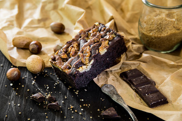 chocolate brownie with nuts