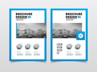 Business Brochure design. Annual report vector illustration template. Flyer corporate cover. Business presentation with photo and geometric graphic elements.