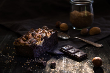 chocolate brownie with nuts