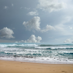 stormy day on beach