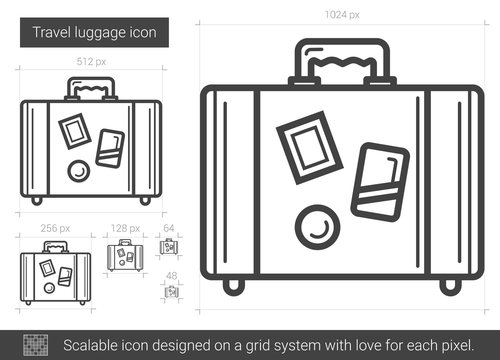 Travel luggage line icon.