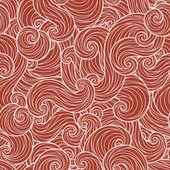 Seamless abstract hand-drawn waves pattern