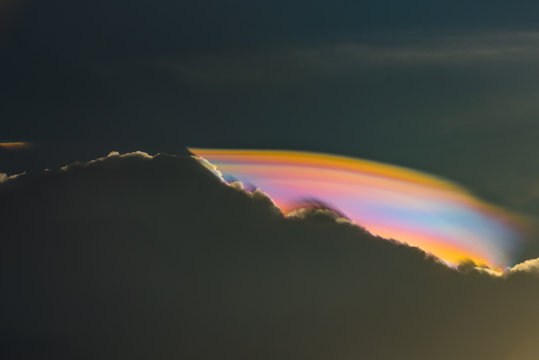 Beautiful iridescent cloud, Irisation; nature background