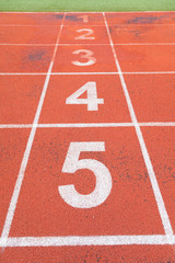 Racetrack with a symbolic number.