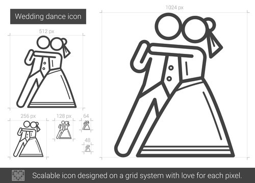 Wedding Dance Line Icon.