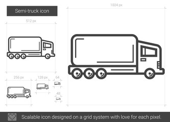 Semi-truck line icon.