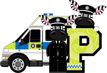 Fototapeta premium P is for Police - Zebra Policeman